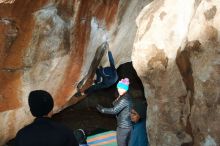 Bouldering in Hueco Tanks on 01/01/2019 with Blue Lizard Climbing and Yoga

Filename: SRM_20190101_1151580.jpg
Aperture: f/8.0
Shutter Speed: 1/250
Body: Canon EOS-1D Mark II
Lens: Canon EF 50mm f/1.8 II