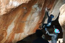 Bouldering in Hueco Tanks on 01/01/2019 with Blue Lizard Climbing and Yoga

Filename: SRM_20190101_1152060.jpg
Aperture: f/8.0
Shutter Speed: 1/250
Body: Canon EOS-1D Mark II
Lens: Canon EF 50mm f/1.8 II