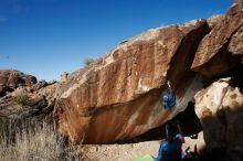 Bouldering in Hueco Tanks on 01/01/2019 with Blue Lizard Climbing and Yoga

Filename: SRM_20190101_1152430.jpg
Aperture: f/9.0
Shutter Speed: 1/250
Body: Canon EOS-1D Mark II
Lens: Canon EF 16-35mm f/2.8 L