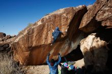 Bouldering in Hueco Tanks on 01/01/2019 with Blue Lizard Climbing and Yoga

Filename: SRM_20190101_1153140.jpg
Aperture: f/9.0
Shutter Speed: 1/250
Body: Canon EOS-1D Mark II
Lens: Canon EF 16-35mm f/2.8 L