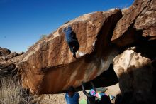 Bouldering in Hueco Tanks on 01/01/2019 with Blue Lizard Climbing and Yoga

Filename: SRM_20190101_1153170.jpg
Aperture: f/9.0
Shutter Speed: 1/250
Body: Canon EOS-1D Mark II
Lens: Canon EF 16-35mm f/2.8 L