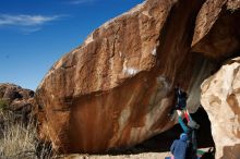 Bouldering in Hueco Tanks on 01/01/2019 with Blue Lizard Climbing and Yoga

Filename: SRM_20190101_1204330.jpg
Aperture: f/9.0
Shutter Speed: 1/250
Body: Canon EOS-1D Mark II
Lens: Canon EF 16-35mm f/2.8 L