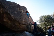 Bouldering in Hueco Tanks on 01/01/2019 with Blue Lizard Climbing and Yoga

Filename: SRM_20190101_1225110.jpg
Aperture: f/7.1
Shutter Speed: 1/250
Body: Canon EOS-1D Mark II
Lens: Canon EF 16-35mm f/2.8 L