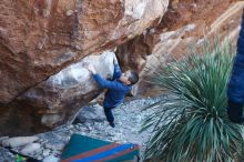 Bouldering in Hueco Tanks on 01/01/2019 with Blue Lizard Climbing and Yoga

Filename: SRM_20190101_1312280.jpg
Aperture: f/3.2
Shutter Speed: 1/250
Body: Canon EOS-1D Mark II
Lens: Canon EF 50mm f/1.8 II