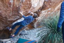 Bouldering in Hueco Tanks on 01/01/2019 with Blue Lizard Climbing and Yoga

Filename: SRM_20190101_1313050.jpg
Aperture: f/3.2
Shutter Speed: 1/250
Body: Canon EOS-1D Mark II
Lens: Canon EF 50mm f/1.8 II