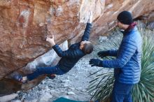 Bouldering in Hueco Tanks on 01/01/2019 with Blue Lizard Climbing and Yoga

Filename: SRM_20190101_1333290.jpg
Aperture: f/3.2
Shutter Speed: 1/250
Body: Canon EOS-1D Mark II
Lens: Canon EF 50mm f/1.8 II
