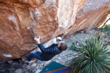 Bouldering in Hueco Tanks on 01/01/2019 with Blue Lizard Climbing and Yoga

Filename: SRM_20190101_1343030.jpg
Aperture: f/4.5
Shutter Speed: 1/250
Body: Canon EOS-1D Mark II
Lens: Canon EF 16-35mm f/2.8 L