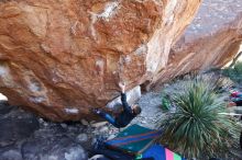 Bouldering in Hueco Tanks on 01/01/2019 with Blue Lizard Climbing and Yoga

Filename: SRM_20190101_1345320.jpg
Aperture: f/4.5
Shutter Speed: 1/250
Body: Canon EOS-1D Mark II
Lens: Canon EF 16-35mm f/2.8 L