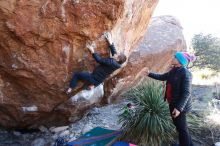 Bouldering in Hueco Tanks on 01/01/2019 with Blue Lizard Climbing and Yoga

Filename: SRM_20190101_1345500.jpg
Aperture: f/5.0
Shutter Speed: 1/250
Body: Canon EOS-1D Mark II
Lens: Canon EF 16-35mm f/2.8 L