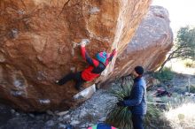 Bouldering in Hueco Tanks on 01/01/2019 with Blue Lizard Climbing and Yoga

Filename: SRM_20190101_1350550.jpg
Aperture: f/5.6
Shutter Speed: 1/250
Body: Canon EOS-1D Mark II
Lens: Canon EF 16-35mm f/2.8 L