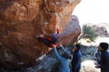 Bouldering in Hueco Tanks on 01/01/2019 with Blue Lizard Climbing and Yoga

Filename: SRM_20190101_1351280.jpg
Aperture: f/7.1
Shutter Speed: 1/250
Body: Canon EOS-1D Mark II
Lens: Canon EF 16-35mm f/2.8 L