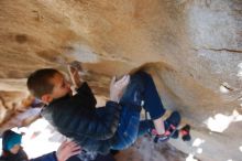 Bouldering in Hueco Tanks on 01/01/2019 with Blue Lizard Climbing and Yoga

Filename: SRM_20190101_1530580.jpg
Aperture: f/2.8
Shutter Speed: 1/200
Body: Canon EOS-1D Mark II
Lens: Canon EF 16-35mm f/2.8 L