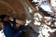 Bouldering in Hueco Tanks on 01/01/2019 with Blue Lizard Climbing and Yoga

Filename: SRM_20190101_1533570.jpg
Aperture: f/5.0
Shutter Speed: 1/200
Body: Canon EOS-1D Mark II
Lens: Canon EF 16-35mm f/2.8 L