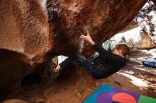 Bouldering in Hueco Tanks on 01/01/2019 with Blue Lizard Climbing and Yoga

Filename: SRM_20190101_1545460.jpg
Aperture: f/5.0
Shutter Speed: 1/200
Body: Canon EOS-1D Mark II
Lens: Canon EF 16-35mm f/2.8 L