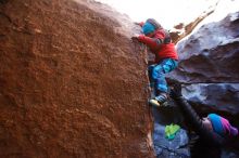 Bouldering in Hueco Tanks on 01/01/2019 with Blue Lizard Climbing and Yoga

Filename: SRM_20190101_1554590.jpg
Aperture: f/4.0
Shutter Speed: 1/200
Body: Canon EOS-1D Mark II
Lens: Canon EF 16-35mm f/2.8 L