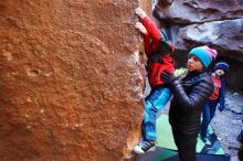 Bouldering in Hueco Tanks on 01/01/2019 with Blue Lizard Climbing and Yoga

Filename: SRM_20190101_1600290.jpg
Aperture: f/2.8
Shutter Speed: 1/160
Body: Canon EOS-1D Mark II
Lens: Canon EF 16-35mm f/2.8 L