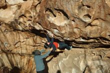 Bouldering in Hueco Tanks on 01/01/2019 with Blue Lizard Climbing and Yoga

Filename: SRM_20190101_1704300.jpg
Aperture: f/4.0
Shutter Speed: 1/800
Body: Canon EOS-1D Mark II
Lens: Canon EF 50mm f/1.8 II