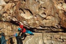 Bouldering in Hueco Tanks on 01/01/2019 with Blue Lizard Climbing and Yoga

Filename: SRM_20190101_1706210.jpg
Aperture: f/4.0
Shutter Speed: 1/800
Body: Canon EOS-1D Mark II
Lens: Canon EF 50mm f/1.8 II