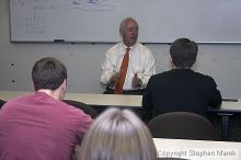 Nick Scheele, CEO of Ford, talks to a ChBE class.

Filename: crw_9931_std.jpg
Aperture: f/7.1
Shutter Speed: 1/60
Body: Canon EOS DIGITAL REBEL
Lens: Canon EF-S 18-55mm f/3.5-5.6