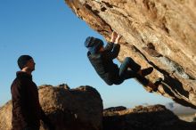 Bouldering in Hueco Tanks on 01/01/2019 with Blue Lizard Climbing and Yoga

Filename: SRM_20190101_1716200.jpg
Aperture: f/4.0
Shutter Speed: 1/500
Body: Canon EOS-1D Mark II
Lens: Canon EF 50mm f/1.8 II