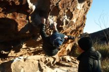 Bouldering in Hueco Tanks on 01/01/2019 with Blue Lizard Climbing and Yoga

Filename: SRM_20190101_1724270.jpg
Aperture: f/4.0
Shutter Speed: 1/250
Body: Canon EOS-1D Mark II
Lens: Canon EF 50mm f/1.8 II