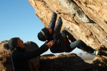 Bouldering in Hueco Tanks on 01/01/2019 with Blue Lizard Climbing and Yoga

Filename: SRM_20190101_1726400.jpg
Aperture: f/4.0
Shutter Speed: 1/320
Body: Canon EOS-1D Mark II
Lens: Canon EF 50mm f/1.8 II