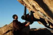 Bouldering in Hueco Tanks on 01/01/2019 with Blue Lizard Climbing and Yoga

Filename: SRM_20190101_1732270.jpg
Aperture: f/4.0
Shutter Speed: 1/400
Body: Canon EOS-1D Mark II
Lens: Canon EF 50mm f/1.8 II