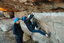Bouldering in Hueco Tanks on 01/01/2019 with Blue Lizard Climbing and Yoga

Filename: SRM_20190101_1811480.jpg
Aperture: f/2.8
Shutter Speed: 1/200
Body: Canon EOS-1D Mark II
Lens: Canon EF 50mm f/1.8 II