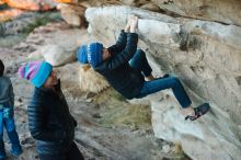 Bouldering in Hueco Tanks on 01/01/2019 with Blue Lizard Climbing and Yoga

Filename: SRM_20190101_1812190.jpg
Aperture: f/2.2
Shutter Speed: 1/250
Body: Canon EOS-1D Mark II
Lens: Canon EF 50mm f/1.8 II