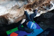 Bouldering in Hueco Tanks on 12/31/2018 with Blue Lizard Climbing and Yoga

Filename: SRM_20181231_1010140.jpg
Aperture: f/2.8
Shutter Speed: 1/250
Body: Canon EOS-1D Mark II
Lens: Canon EF 50mm f/1.8 II