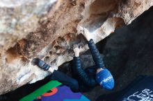 Bouldering in Hueco Tanks on 12/31/2018 with Blue Lizard Climbing and Yoga

Filename: SRM_20181231_1015110.jpg
Aperture: f/2.5
Shutter Speed: 1/250
Body: Canon EOS-1D Mark II
Lens: Canon EF 50mm f/1.8 II