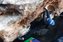Bouldering in Hueco Tanks on 12/31/2018 with Blue Lizard Climbing and Yoga

Filename: SRM_20181231_1015250.jpg
Aperture: f/2.8
Shutter Speed: 1/250
Body: Canon EOS-1D Mark II
Lens: Canon EF 50mm f/1.8 II
