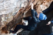 Bouldering in Hueco Tanks on 12/31/2018 with Blue Lizard Climbing and Yoga

Filename: SRM_20181231_1015390.jpg
Aperture: f/2.8
Shutter Speed: 1/250
Body: Canon EOS-1D Mark II
Lens: Canon EF 50mm f/1.8 II
