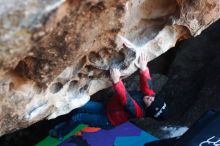 Bouldering in Hueco Tanks on 12/31/2018 with Blue Lizard Climbing and Yoga

Filename: SRM_20181231_1022080.jpg
Aperture: f/3.5
Shutter Speed: 1/250
Body: Canon EOS-1D Mark II
Lens: Canon EF 50mm f/1.8 II