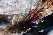 Bouldering in Hueco Tanks on 12/31/2018 with Blue Lizard Climbing and Yoga

Filename: SRM_20181231_1022590.jpg
Aperture: f/3.5
Shutter Speed: 1/250
Body: Canon EOS-1D Mark II
Lens: Canon EF 50mm f/1.8 II