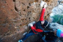 Bouldering in Hueco Tanks on 12/31/2018 with Blue Lizard Climbing and Yoga

Filename: SRM_20181231_1234220.jpg
Aperture: f/4.5
Shutter Speed: 1/250
Body: Canon EOS-1D Mark II
Lens: Canon EF 16-35mm f/2.8 L