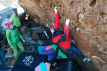 Bouldering in Hueco Tanks on 12/31/2018 with Blue Lizard Climbing and Yoga

Filename: SRM_20181231_1234290.jpg
Aperture: f/5.6
Shutter Speed: 1/250
Body: Canon EOS-1D Mark II
Lens: Canon EF 16-35mm f/2.8 L