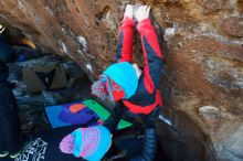 Bouldering in Hueco Tanks on 12/31/2018 with Blue Lizard Climbing and Yoga

Filename: SRM_20181231_1239090.jpg
Aperture: f/5.6
Shutter Speed: 1/250
Body: Canon EOS-1D Mark II
Lens: Canon EF 16-35mm f/2.8 L