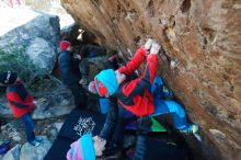 Bouldering in Hueco Tanks on 12/31/2018 with Blue Lizard Climbing and Yoga

Filename: SRM_20181231_1239120.jpg
Aperture: f/5.6
Shutter Speed: 1/250
Body: Canon EOS-1D Mark II
Lens: Canon EF 16-35mm f/2.8 L