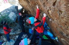 Bouldering in Hueco Tanks on 12/31/2018 with Blue Lizard Climbing and Yoga

Filename: SRM_20181231_1239130.jpg
Aperture: f/6.3
Shutter Speed: 1/250
Body: Canon EOS-1D Mark II
Lens: Canon EF 16-35mm f/2.8 L