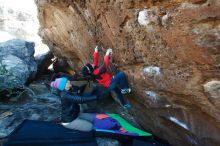 Bouldering in Hueco Tanks on 12/31/2018 with Blue Lizard Climbing and Yoga

Filename: SRM_20181231_1247470.jpg
Aperture: f/4.5
Shutter Speed: 1/400
Body: Canon EOS-1D Mark II
Lens: Canon EF 16-35mm f/2.8 L