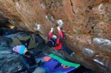Bouldering in Hueco Tanks on 12/31/2018 with Blue Lizard Climbing and Yoga

Filename: SRM_20181231_1256570.jpg
Aperture: f/3.5
Shutter Speed: 1/250
Body: Canon EOS-1D Mark II
Lens: Canon EF 16-35mm f/2.8 L