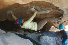 Bouldering in Hueco Tanks on 12/31/2018 with Blue Lizard Climbing and Yoga

Filename: SRM_20181231_1513230.jpg
Aperture: f/4.0
Shutter Speed: 1/320
Body: Canon EOS-1D Mark II
Lens: Canon EF 50mm f/1.8 II