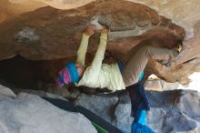 Bouldering in Hueco Tanks on 12/31/2018 with Blue Lizard Climbing and Yoga

Filename: SRM_20181231_1513240.jpg
Aperture: f/4.0
Shutter Speed: 1/320
Body: Canon EOS-1D Mark II
Lens: Canon EF 50mm f/1.8 II