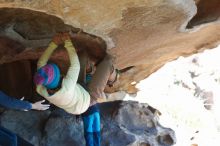 Bouldering in Hueco Tanks on 12/31/2018 with Blue Lizard Climbing and Yoga

Filename: SRM_20181231_1513380.jpg
Aperture: f/4.0
Shutter Speed: 1/320
Body: Canon EOS-1D Mark II
Lens: Canon EF 50mm f/1.8 II