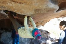 Bouldering in Hueco Tanks on 12/31/2018 with Blue Lizard Climbing and Yoga

Filename: SRM_20181231_1513510.jpg
Aperture: f/4.0
Shutter Speed: 1/320
Body: Canon EOS-1D Mark II
Lens: Canon EF 50mm f/1.8 II