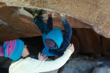 Bouldering in Hueco Tanks on 12/31/2018 with Blue Lizard Climbing and Yoga

Filename: SRM_20181231_1520510.jpg
Aperture: f/4.0
Shutter Speed: 1/250
Body: Canon EOS-1D Mark II
Lens: Canon EF 50mm f/1.8 II