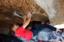 Bouldering in Hueco Tanks on 12/31/2018 with Blue Lizard Climbing and Yoga

Filename: SRM_20181231_1554031.jpg
Aperture: f/3.5
Shutter Speed: 1/250
Body: Canon EOS-1D Mark II
Lens: Canon EF 16-35mm f/2.8 L