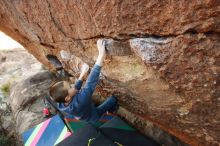 Bouldering in Hueco Tanks on 12/31/2018 with Blue Lizard Climbing and Yoga

Filename: SRM_20181231_1639390.jpg
Aperture: f/4.0
Shutter Speed: 1/250
Body: Canon EOS-1D Mark II
Lens: Canon EF 16-35mm f/2.8 L