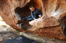 Bouldering in Hueco Tanks on 12/31/2018 with Blue Lizard Climbing and Yoga

Filename: SRM_20181231_1647160.jpg
Aperture: f/4.0
Shutter Speed: 1/200
Body: Canon EOS-1D Mark II
Lens: Canon EF 16-35mm f/2.8 L